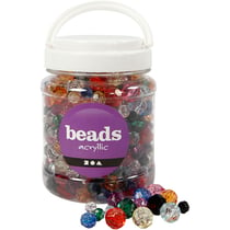 Perles à Facettes, dim. 10-12-16 mm, diamètre intérieur 1-2,5 mm, ass. de couleurs, 500 gr, 700 ml/ 1 boîte