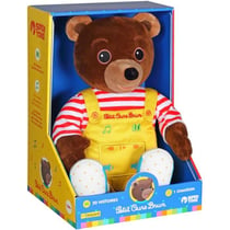 Petit Ours Brun – Peluche Musicale Qui Parle Conteur d'Histoires - 28 cm – Marron Jaune Rouge