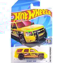 Hot wheels vehicule first response : 07 chevy tahoe - voiture miniature metal 1:64 jaune - collection - mattel - htb60