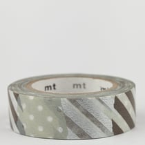 Masking tape - motif argent et marron (tsugihagi G) - 10 m x 15mm