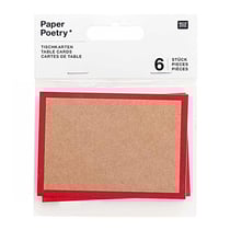 6 marque-places kraft rouge