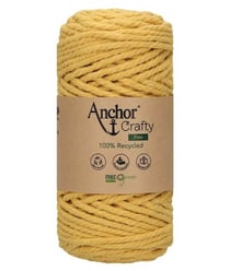 Corde de Coton Recyclé Macramé Anchor Crafty Fine - 250gr - Anchor 108 Jaune (Moutarde)