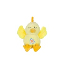 Peluche - Peluche Poussin jaune avec cloche rose clair "Piou Piou Sonore" - 15 cm