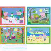 4 puzzles progressifs cochon peppa pig : au jardin mer automne hiver 12 - 16 - 20 - 24 pieces - ravensburger - 031146