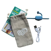 Pack essentiel : Lizia bleu + câble + pochette lin