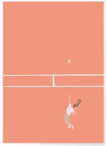 Affiche Tennis Dynamique : Serve et Match | A3 : 29,7x42cm