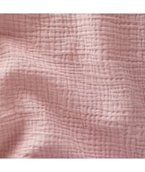 Tissu Double Gaze de coton gaufrée de 130 CM de largeur Rose (PETALE) vendu par 50 cm