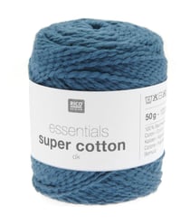 Coton à tricoter ou crocheter Essentials Super Cotton DK - Rico Design 21 Bleu Pétrole