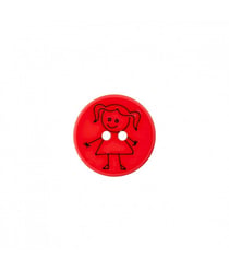 Carte de 3 boutons Fille polyester 15mm - Prym Rouge