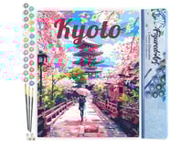 Peinture par Numéro Figured'Art - Affiche de voyage Kyoto en fleurs - Kit de Loisir Créatif DIY Numéro d'Art Complet - 40x50cm sans châssis en bois