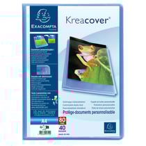 Protège-documents en polypropylène semi rigide Kreacover® Chromaline 120 vues - A4 - Bleu - x 10 - Exacompta