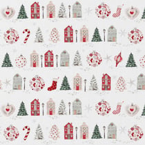 Tissu Coton imprimé Digital Arty Anvers Noël sur fond Blanc