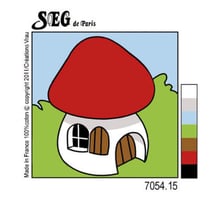 Kit canevas Soudan Maison champignon 20x20cm