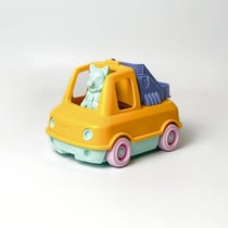 Camion de pompier multicolore - en plastique recyclé & made in France - jaune