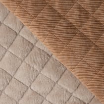 Tissu Velours Côtelé matelassé Ylona envers fausse fourrure uni Brun