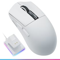 Souris gamer sans fil à Écran Oniverse - 12 000 DPI, 1 000 Hz - Dock de charge - Vanguard Blanc