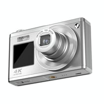 Appareil Photo Numérique 4K HD 60MP Double Écran Zoom Optique 10x Stabilisation Argent YONIS