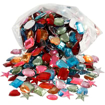Pierres de strass, dim. 10-17 mm, ass. de couleurs, 210 gr/ 1 Pq.