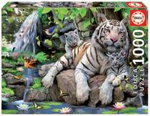 puzzle 1000 pieces tigres blancs du bengale - Educa Borras - Rouge