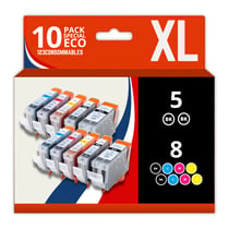 Pack 10 cartouches compatibles CANON PGI-5/CLI-8 - 123CONSOMMABLES