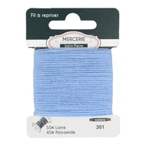Fil à repriser laine 15m bleu clair