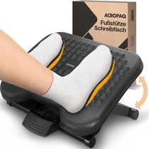 Repose Pied Bureau ergonomique Antidérapant- Surface avec Picots- 3 hauteurs réglables- Réglage de l'angle de l'inclinaison- ACROPAQ
