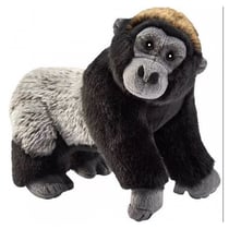 peluche gorille noir et gris 24 cm
