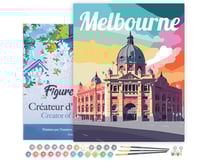 Peinture par Numéro Figured'Art avec Cadre - Affiche de voyage Melbourne - Kit de Loisir Créatif DIY Numéro d'Art Complet - 40x50cm toile tendue sur châssis