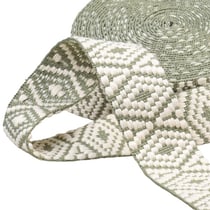 Sangle ethnique 38mm kaki clair/blanc au mètre