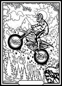 Tableau velours a colorier Moto-cross Sericolor