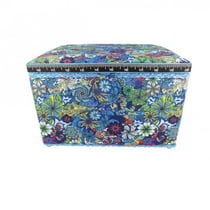Boîte couture 21cmx28cmx19cm fleurs multicolores