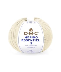 Pelote de laine Merino Essentiel 3 - DMC - Certifié Oeko-Tex 980 Ecru