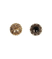 Lot de 6 boutons strass noir