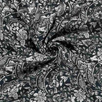 Tissu Crêpe de Viscose Motif abstrait sur fond Bleu marine