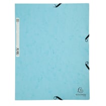 Chemise à élastiques carte lustrée 400g/m2 Aquarel - A4 - Bleu pastel - x 25 - Exacompta