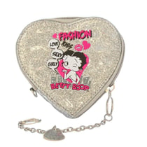 Porte monnaie Betty Boop Coeur Pailleté Fashion Gris