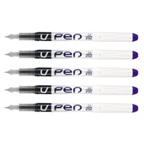 Lot de 5 stylos plume jetable PILOT - V-Pen - Violet - Pointe moyenne