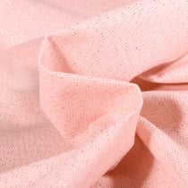 Tissu Toile de coton Enduit Lurex uni Cubex Rose bébé