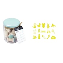 MégaCréa DIY - Tampon en bois Naissance 1,8 cm bocal 15 pièces
