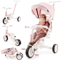 Tricycle Bébé Évolutif - HyperMotion - Siège pivotant 360°, Vélo Enfant, Draisienne Roue EVA Pliable