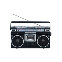 Avizar Poste Radio-Cassette Modèle Queens Stéréo FM/AM Bluetooth 5.0 20W Multifonction Noir