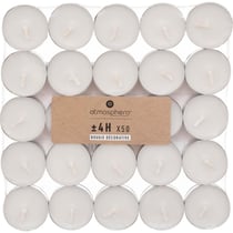 Bougies chauffe-plat - 50 pièces - Blanc - Sans parfum - Atmosphera