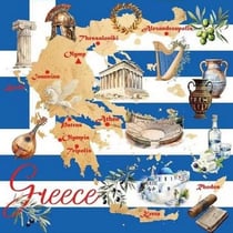 4 serviettes en papier découpage collage 33 cm LA GRECE D 112