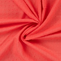 Tissu Voile de Coton Plumetis uni Goyave