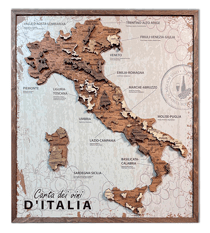 Tableau Carte des vins d’Italie sur panneau - 58 × 65 cm - Creatifwood