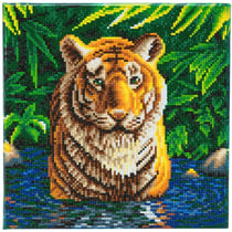 Tableau Broderie Diamant Crystal Art 30x30cm Tigre