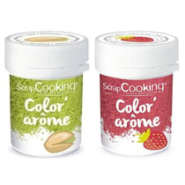 2 colorants alimentaires - arômes fraise et pistache