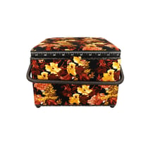 Boîte à couture 26x26x19cm fleurs vintage