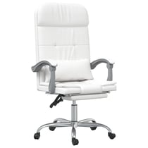 Fauteuil de massage inclinable de bureau informatique étude similicuir blanc 02_0025401