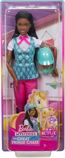 Coffret barbie cavalière poupée barbie + accessoires - collection centre équestre - poupée mannequin - mattel - hxj39